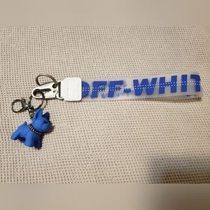 NWOT Off- White Industrial Lanyard Wristlet Keychain W/Puppy Unisex